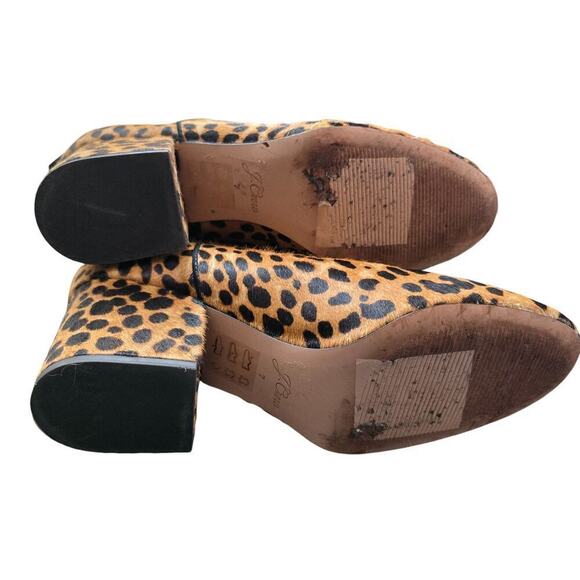 J.Crew Sadie Ankle Boots 7 Brown Leopard Calf Hair Stacked Heel Ankle Booties - Picture 5 of 7